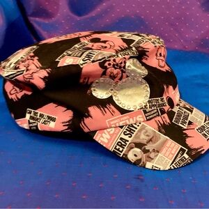 Disney Mickey Mouse Newsprint Hat - Pink and Black